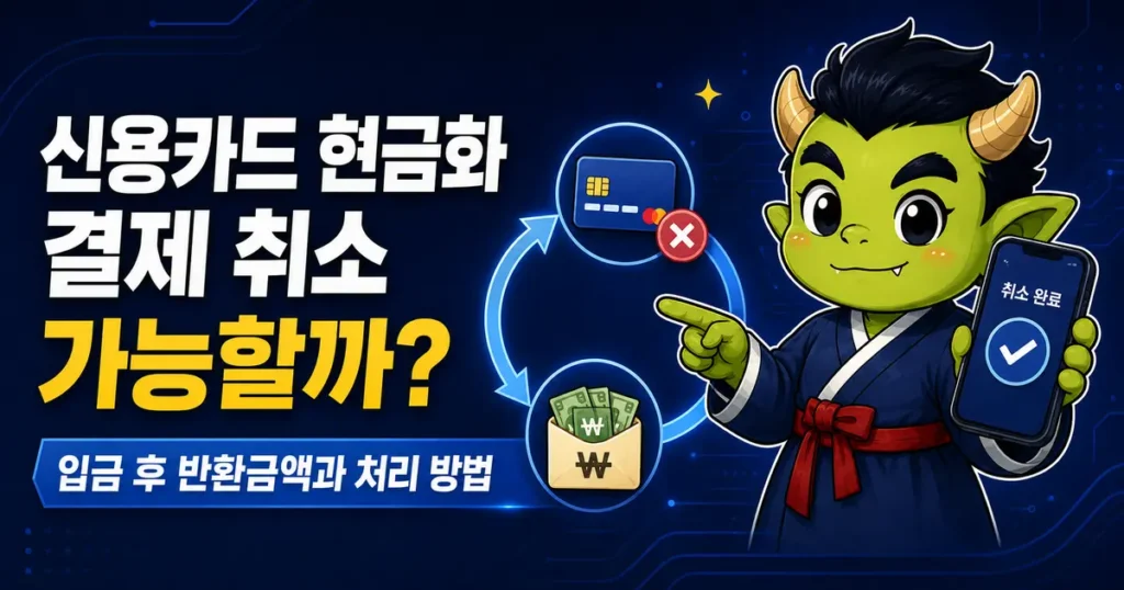신용카드 현금화 결제 취소 시 현금 반환과 카드 승인 취소의 관계