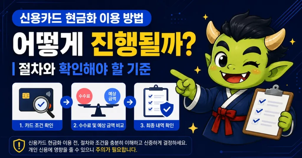 신용카드 현금화 이용 방법과 진행 절차 및 확인 기준