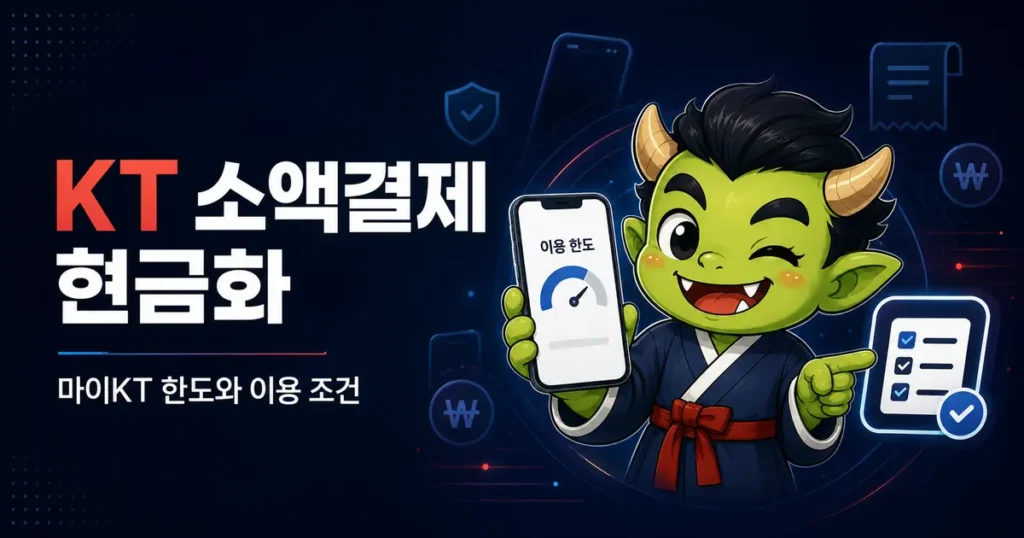 KT 소액결제 현금화 방법과 마이KT 한도 조회 및 이용 조건 안내
