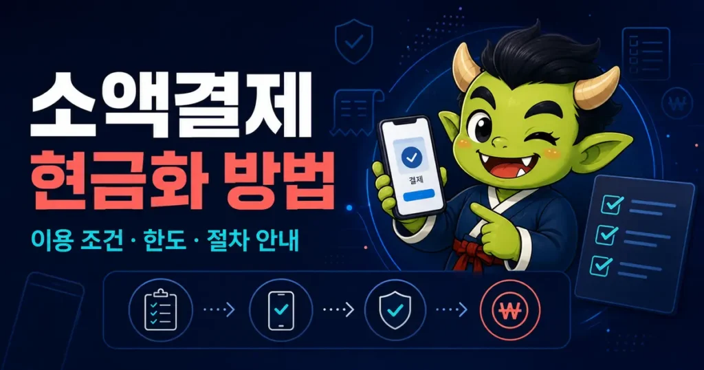 소액결제 현금화 방법과 이용 조건 및 한도와 진행 절차 안내