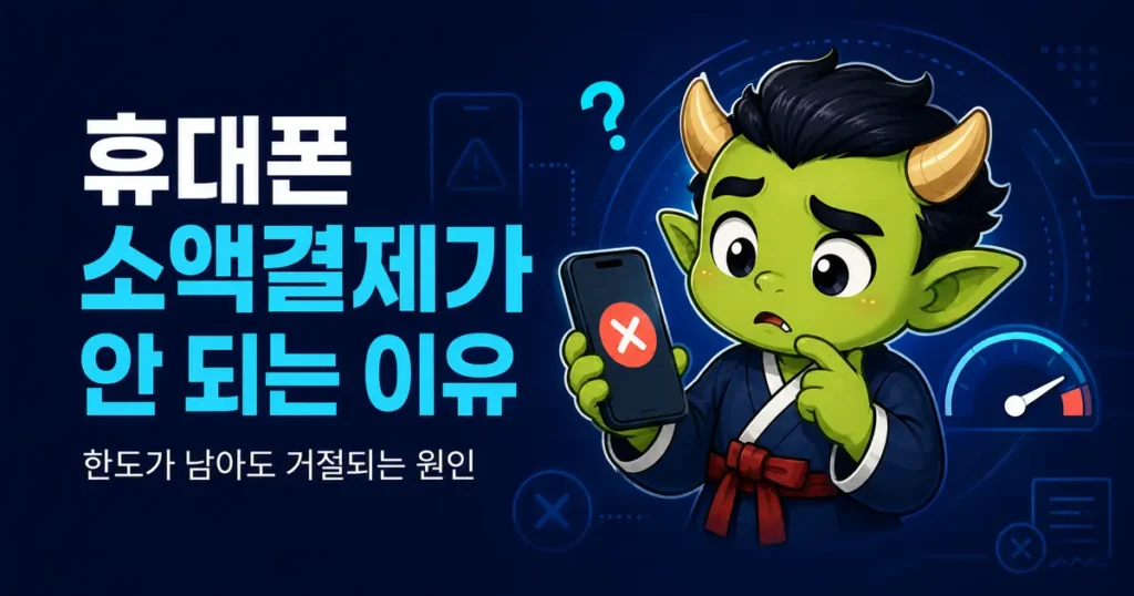 휴대폰 소액결제가 안 되는 이유와 한도가 남아도 승인이 거절되는 원인