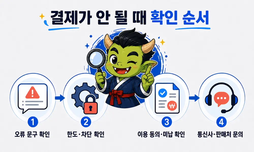 휴대폰 소액결제가 안 될 때 오류 문구부터 한도와 미납 상태를 확인하는 순서