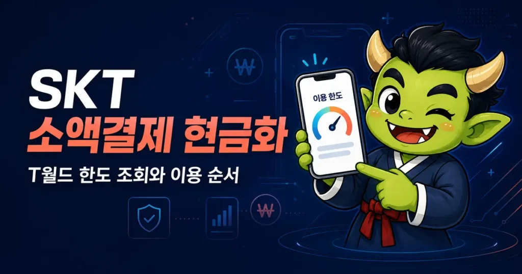 SKT 소액결제 현금화 방법과 T월드 한도 조회 및 이용 순서 안내