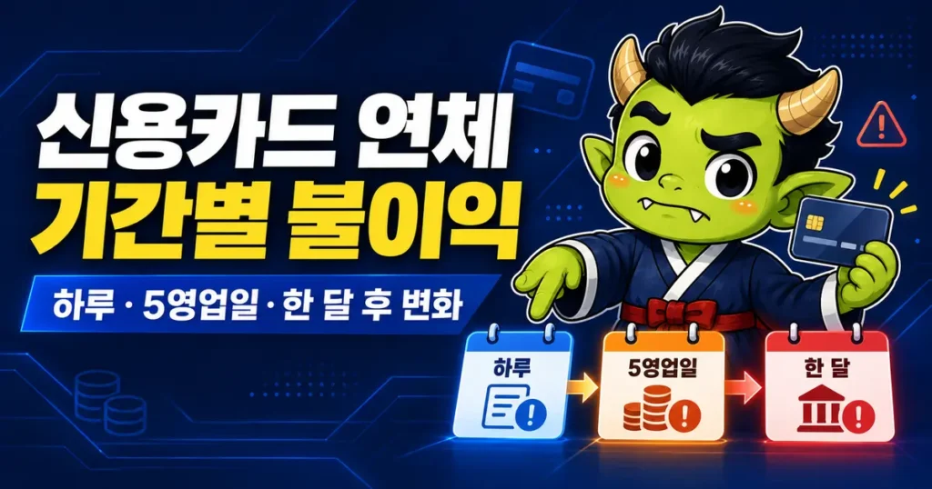 신용카드 연체 하루·5영업일·한 달 후 기간별 불이익