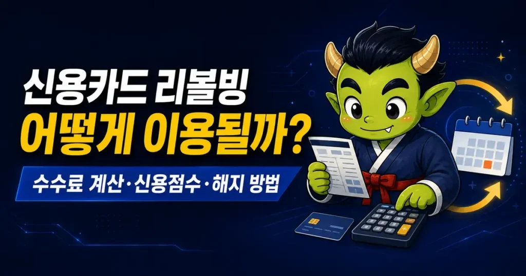 신용카드 리볼빙 수수료 계산과 신용점수 및 해지 방법
